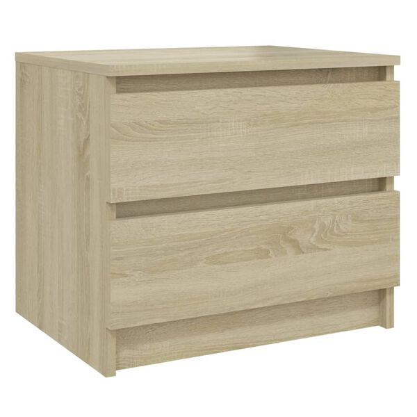 vidaXL Nachtkastjes 2 st 50x39x43,5 cm bewerkt hout sonoma eikenkleur