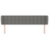 vidaXL Hoofdbord met randen 203x23x78/88 cm stof donkergrijs