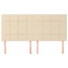 vidaXL Hoofdbord cr&egrave;me 160x5x118/128 cm stof