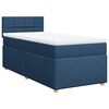 vidaXL Boxspring met matras stof blauw 90x200 cm