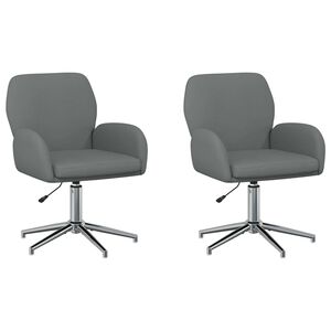 vidaXL Draaiende Bureaustoelen 2 st 54 x 58 x 90 cm Donkergrijs Stof