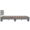 vidaXL Bedframe bewerkt hout metaal grijs sonoma eiken 135x190 cm
