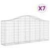 vidaXL Schanskorven 7 st gewelfd 200x30x80/100 cm gegalvaniseerd ijzer