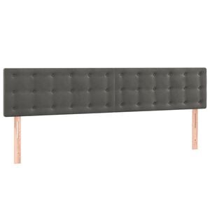 vidaXL Hoofdborden 160x5x78/88 cm fluweel donkergrijs