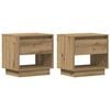 vidaXL Nachtkastje 2 st Artisan Eiken 45 x 34 x 44 cm Bewerkt hout