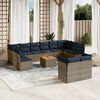 vidaXL 13-delige Loungeset met kussens poly rattan grijs