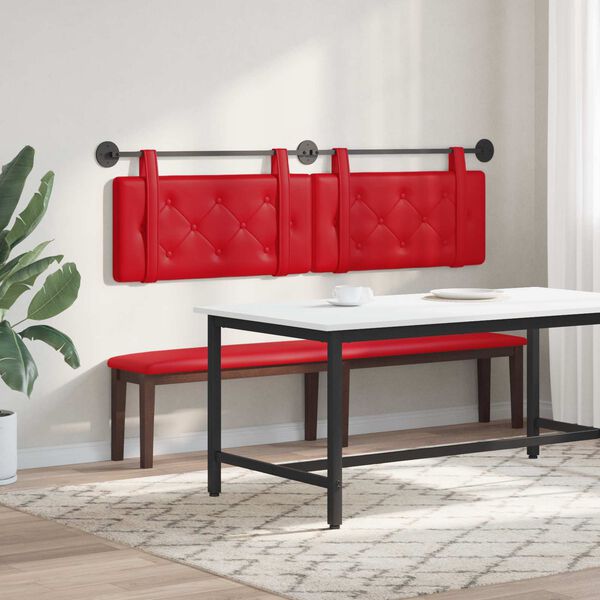 vidaXL Hangend Hoofdeinde Wandgemonteerd Rood 170 x 55 x 5 cm Nep Leer