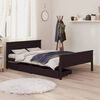 vidaXL Bedframe met 2 lades 160x200 cm massief grenenhout donkerbruin