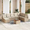 vidaXL Tuin Sofa Set met kussen 9 pcs Beige Poly riet