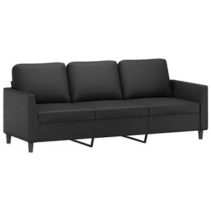 vidaXL Driezitsbank 180 cm kunstleer zwart