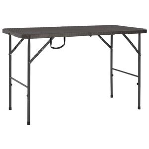 vidaXL Tuintafel inklapbaar rattan look 120x60x74 cm HDPE bruin