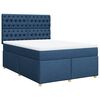 vidaXL Boxspring met matras stof blauw 160x200 cm
