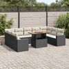 vidaXL 10-delige Loungeset met kussens poly rattan zwart