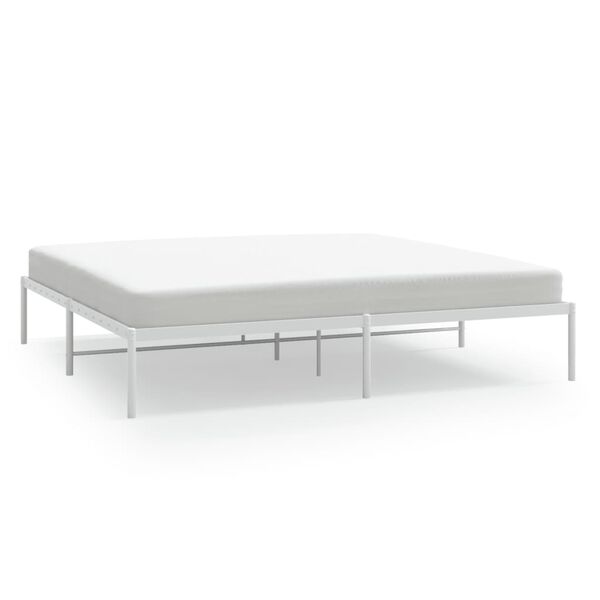vidaXL Bedframe metaal wit 193x203 cm