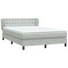 vidaXL Boxspring met matras fluweel lichtgrijs 140x210 cm