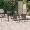 vidaXL 7-delige Tuinset met kussens poly rattan zwart en grijs