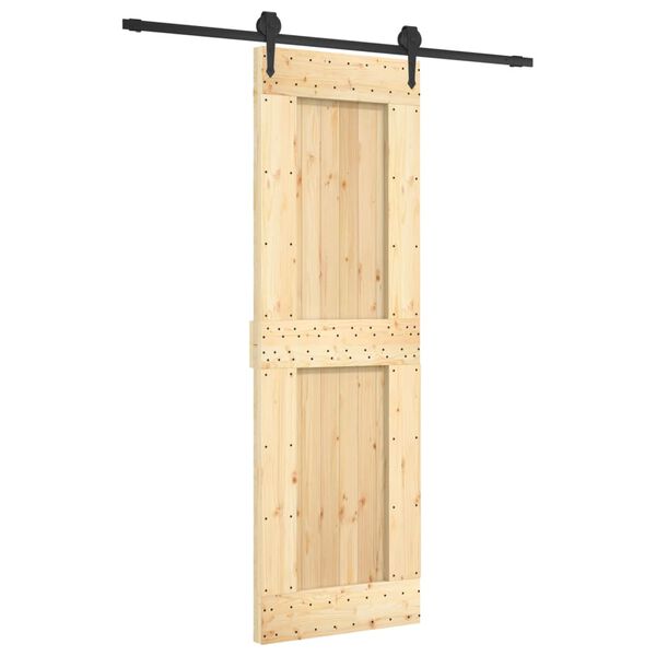 vidaXL Schuifdeur met beslag 70x210 cm massief grenenhout