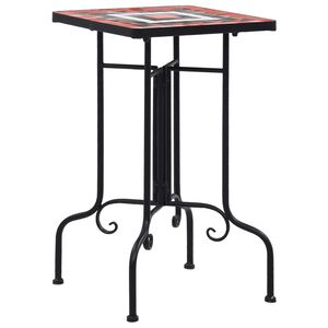 vidaXL Bijzettafel moza&iuml;ek keramiek terracottakleurig en wit