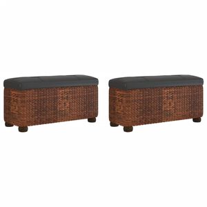 vidaXL Opbergbankjes 2 st met bruin kussen 69 cm kattenstaart