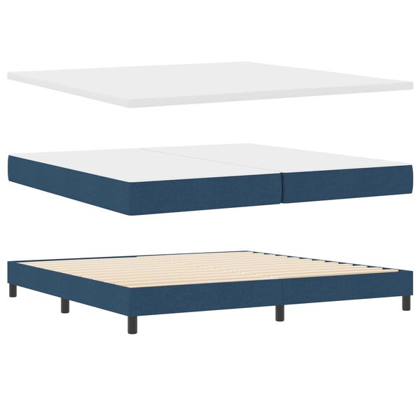 vidaXL Boxspringbed met matras met hoofdeinde Blauw 200 x 200 cm Stof