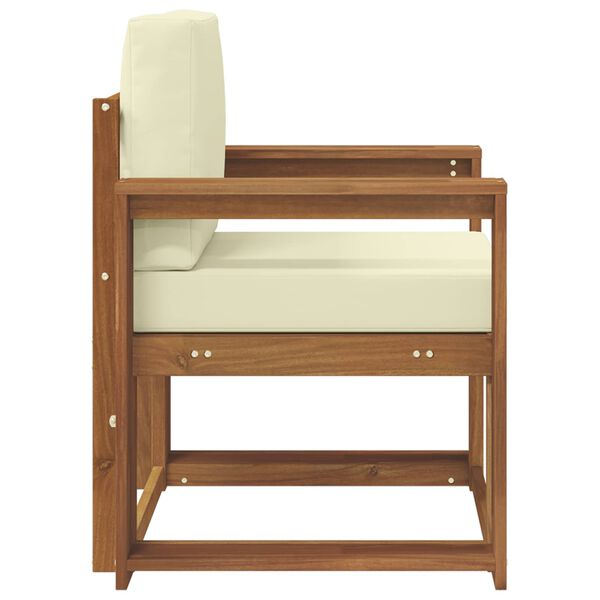 vidaXL Tuinbank Massief Acaciahout en Polyester Naturel