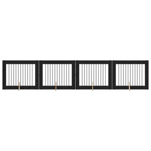 vidaXL Hondenhekje met standaards 4 pcs Zwart eiken 100 x 80 cm