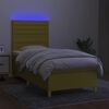 vidaXL Boxspring met matras en LED stof groen 80x200 cm