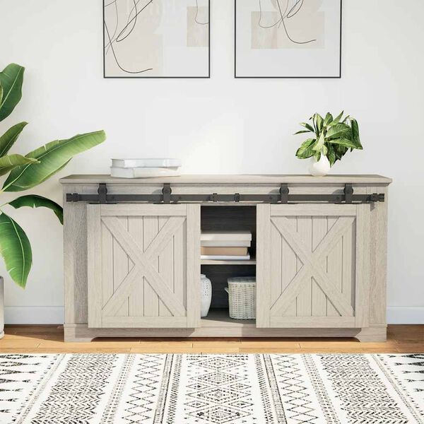 vidaXL Ophangset voor schuifdeur 122 cm koolstofstaal