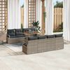 vidaXL Tuin Sofa Set met kussen met kussen 9 pcs Grijs en Bruin