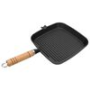 vidaXL Grillpan met houten handvat gietijzer 20x20 cm