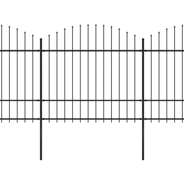 vidaXL Tuinhek met speerpunt staal 714,5x175 cm zwart