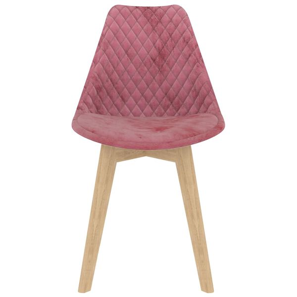 vidaXL Eetkamerstoelen 2 st fluweel roze