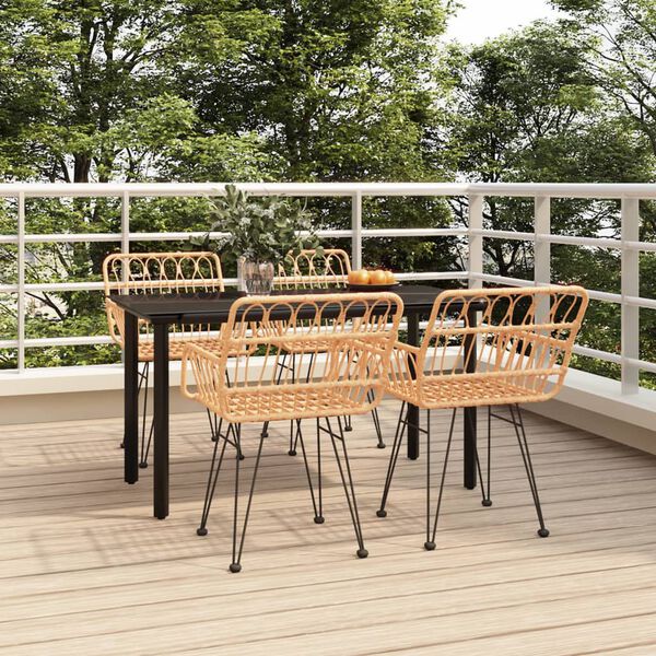 vidaXL 5-delige Tuinset poly rattan