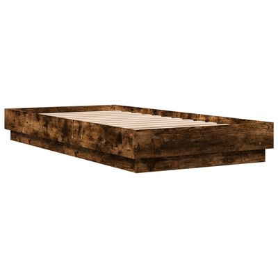 vidaXL Bedframe bewerkt hout gerookt eikenkleurig 75x190 cm