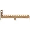 vidaXL Bedframe artisanaal eikenkleurig 90 x 190 cm Bewerkt hout