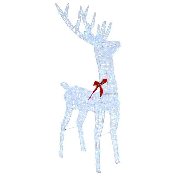 vidaXL Rendier trek slede met 200 LED Koudwit 70 x 26 x 128.5 cm Acryl