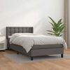 vidaXL Boxspring met matras kunstleer grijs 80x200 cm