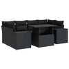 vidaXL 7-delige Loungeset met kussens poly rattan zwart