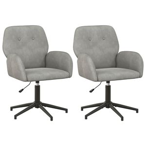 vidaXL Draaiende Bureaustoelen 2 st fluweel 54 x 55 x 90 cm Lichtgrijs