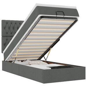 vidaXL Ottoman bed met matras 90x190cm stof donkergrijs
