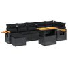 vidaXL 8-delige Loungeset met kussens poly rattan zwart