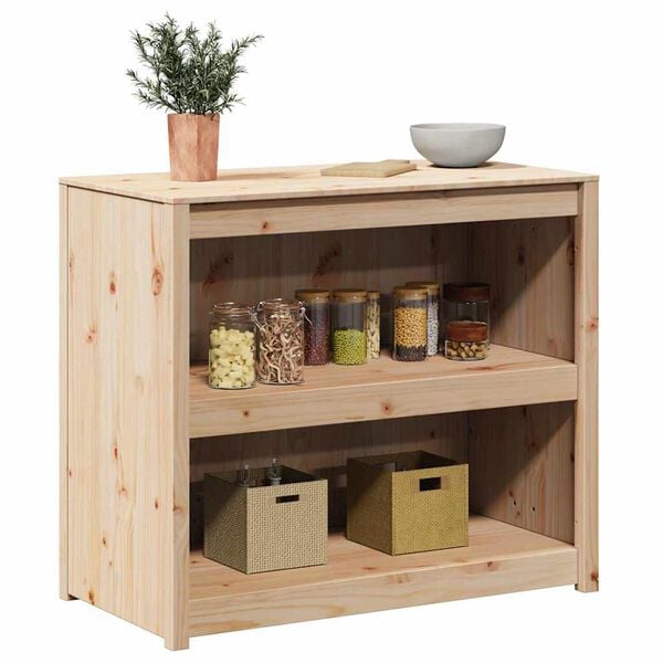vidaXL Keukenkast Bruin Eiken 106 x 55 x 92 cm Massief grenenhout