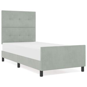 vidaXL Boxspringbed met hoofdeinde Lichtgrijs 80 x 200 cm Fluweel