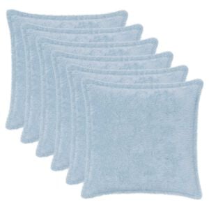 vidaXL Kussensloop 6 st HOUTEN Lichtblauw 30 x 30 cm Nep Konijnenbont