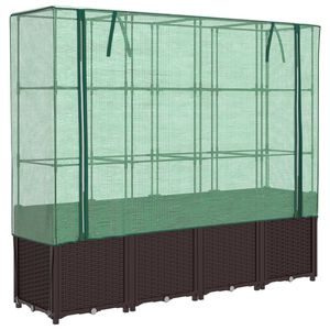 vidaXL Plantenbak verhoogd met kashoes 160x40x153 cm rattanlook