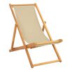 vidaXL Strandstoel Beige Massief Teakhout