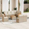 vidaXL 9-delige Loungeset met kussens poly rattan beige