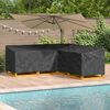 vidaXL Hoes voor tuinmeubelen Zwart 220 x 220 x 80 cm 210D Oxford Stof