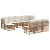 vidaXL Buiten bankenset 11 pcs Natuurlijk en Cr&egrave;me Wit Polyester