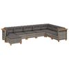 vidaXL 8-delige Loungeset met kussens poly rattan grijs